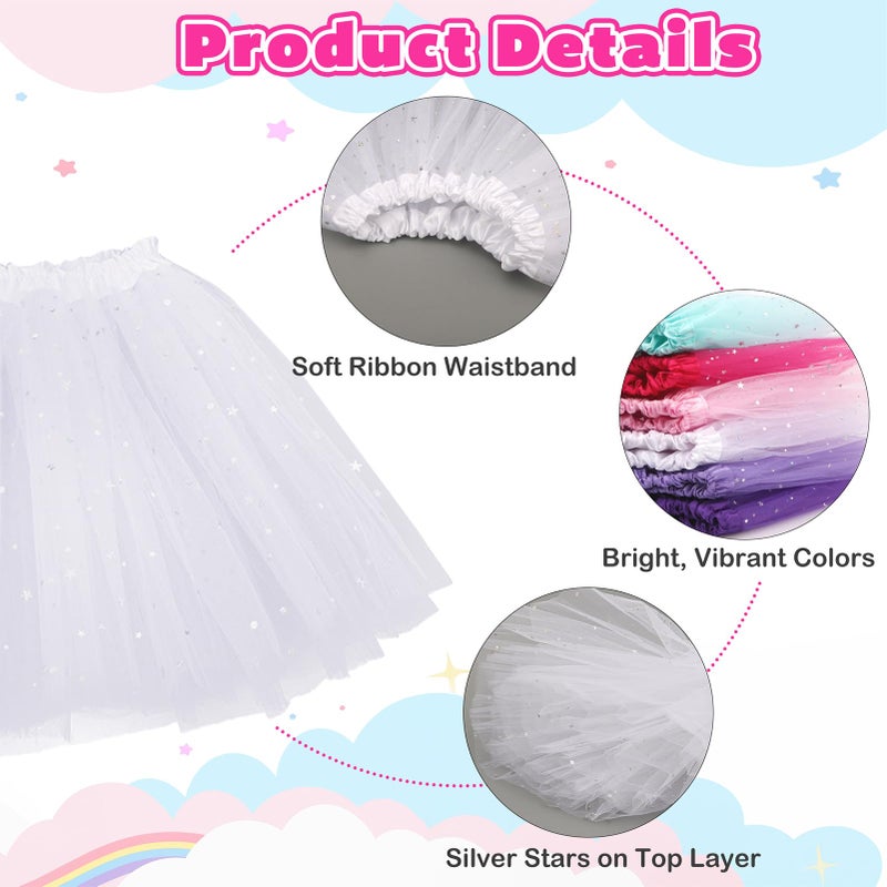 kilofly 6pc White Girls Ballet Tutu Kids Birthday Princess Party Favor Dress Set - Image 5